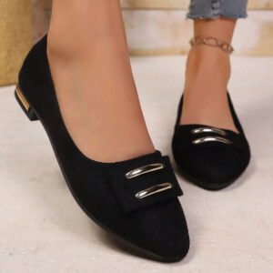 أحذية مسطحة بأصبع مدبب، قاع ناعم، كعب منخفض، لوفرز كاجوال