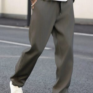 بنطلون رجالي بخصر مربوط بسحاب مع جيوب