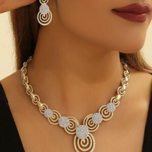 3 قطع/مجموعة مجوهرات بلورية دائرية فارغة